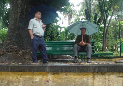 Rain in Funchal. Paolo's good mood and a marvelous lunch brings us some sun. Tough life, the sailor's life ... (Funchal, Portugal)