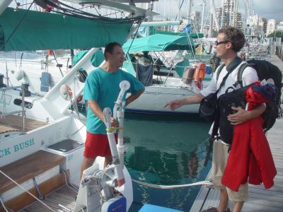 We meet our first boat hitch-hiker. It's tough for Samuel, but, finally, he finds a boat in Las Palmas. Jean Jacques can not take him as a crew as they are…